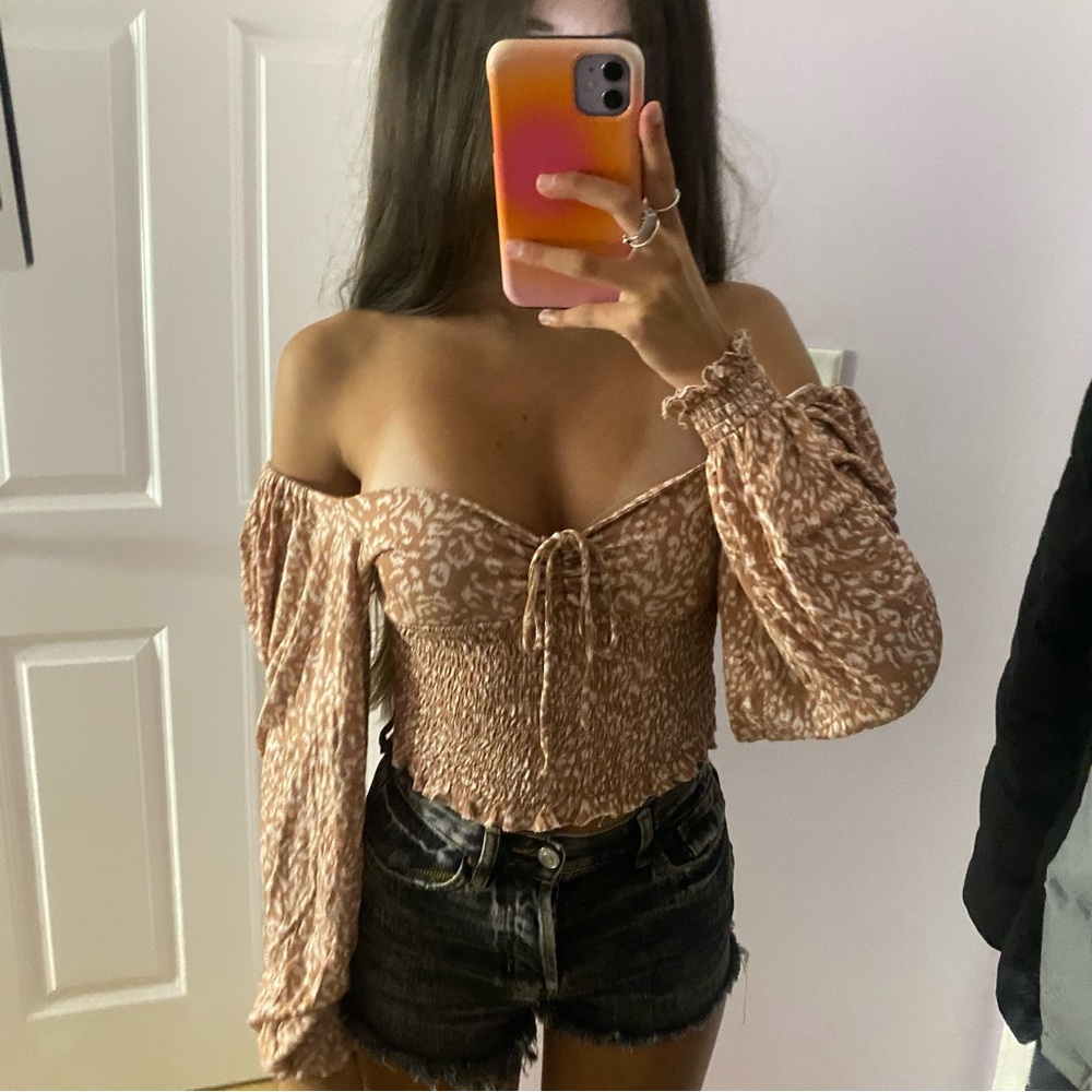 Urban Outfitters Brown Patterned Blouse